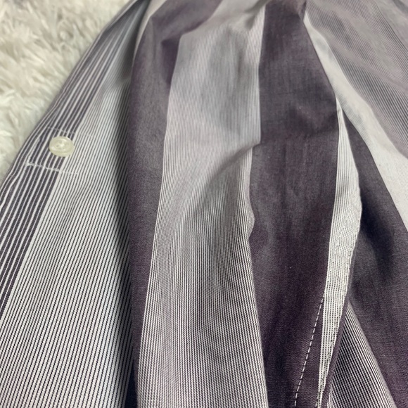 Perry Ellis Slim Fit Stripped Purple Button Down L - Picture 3 of 9